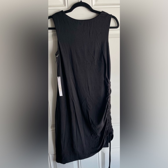 $138 MSRP NWT Susana Monaco Luxuriously Versatile Black Dress W/ Side Drawstring - Picture 3 of 11